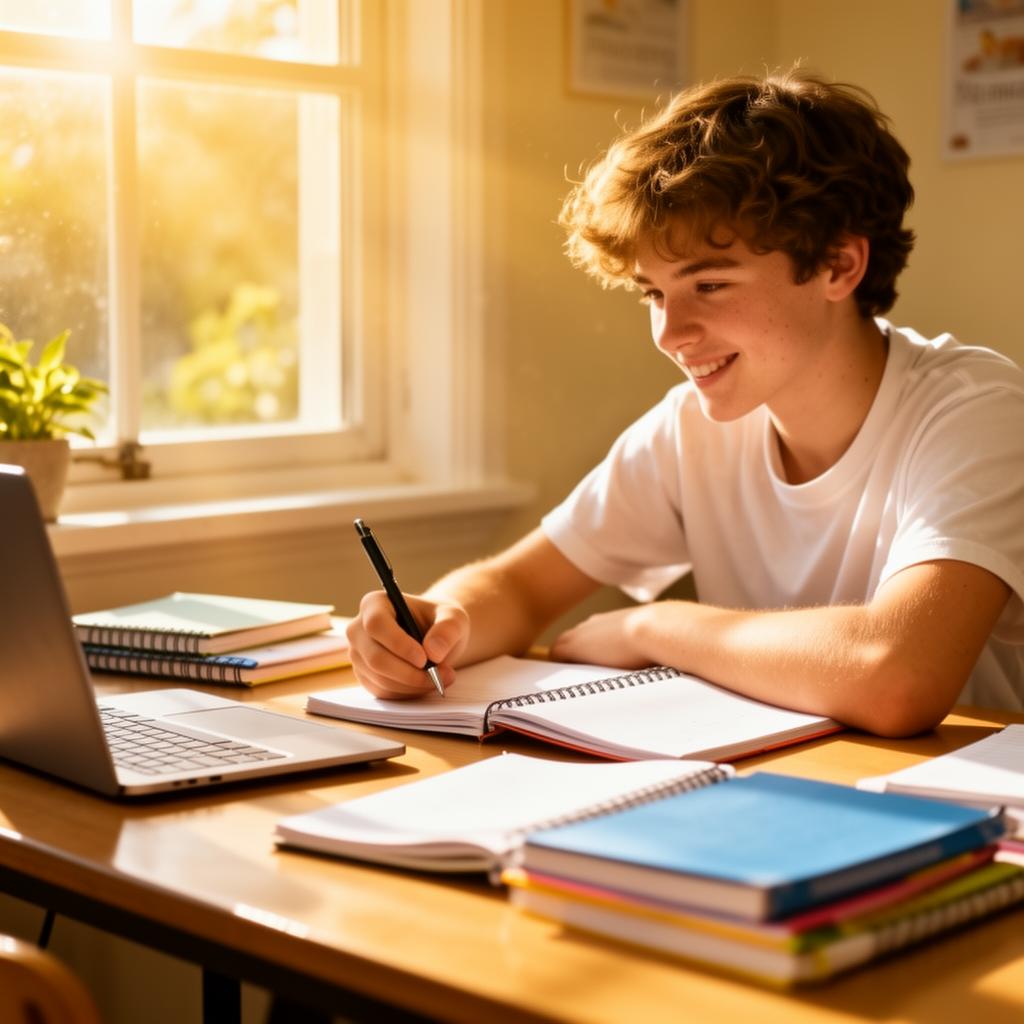 High school student preparing for the SAT during summer break